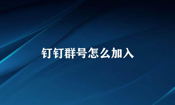 钉钉群号怎么加入