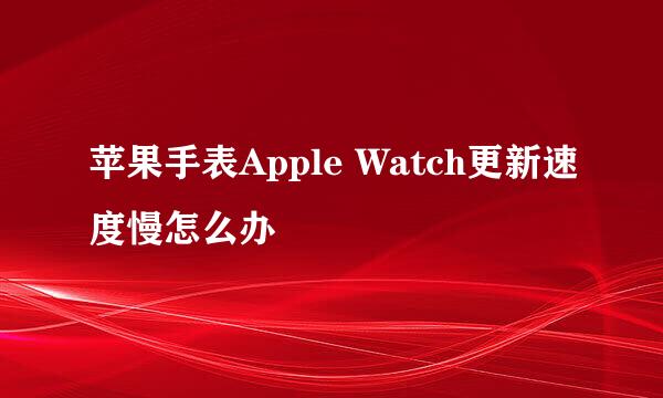 苹果手表Apple Watch更新速度慢怎么办