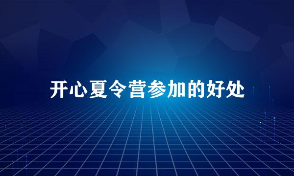 开心夏令营参加的好处