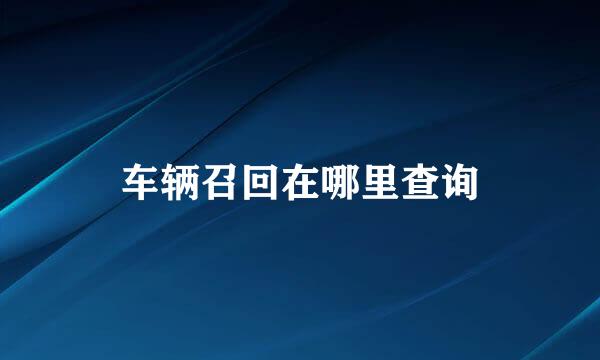 车辆召回在哪里查询