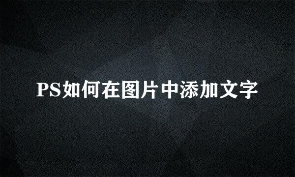 PS如何在图片中添加文字