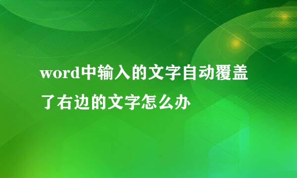 word中输入的文字自动覆盖了右边的文字怎么办