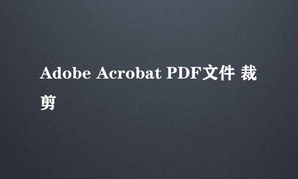 Adobe Acrobat PDF文件 裁剪