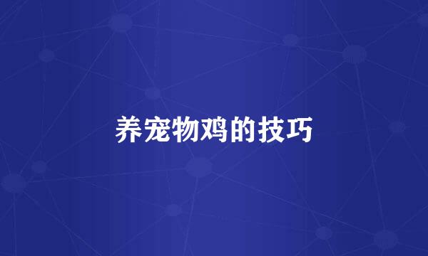 养宠物鸡的技巧