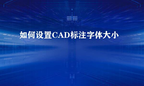 如何设置CAD标注字体大小