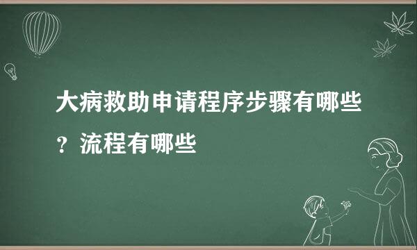 大病救助申请程序步骤有哪些？流程有哪些