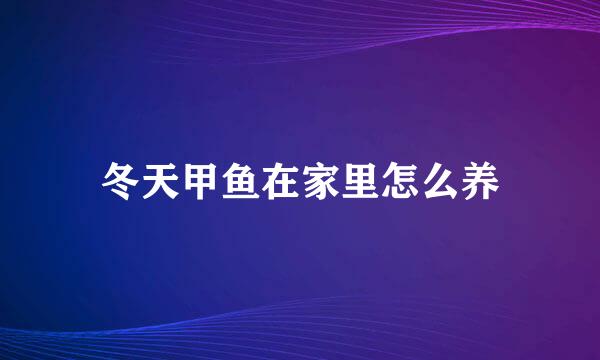 冬天甲鱼在家里怎么养
