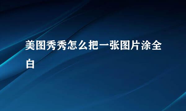 美图秀秀怎么把一张图片涂全白
