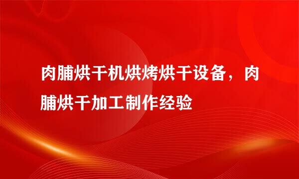 肉脯烘干机烘烤烘干设备，肉脯烘干加工制作经验