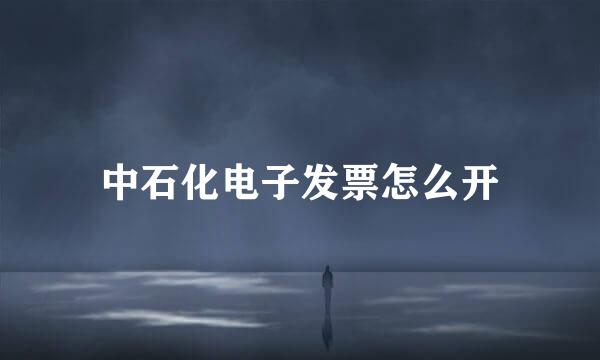 中石化电子发票怎么开