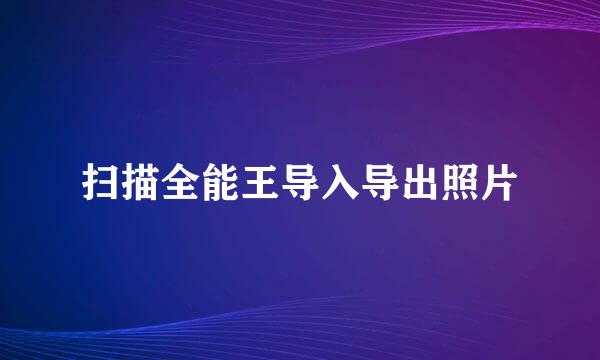 扫描全能王导入导出照片