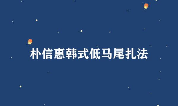 朴信惠韩式低马尾扎法