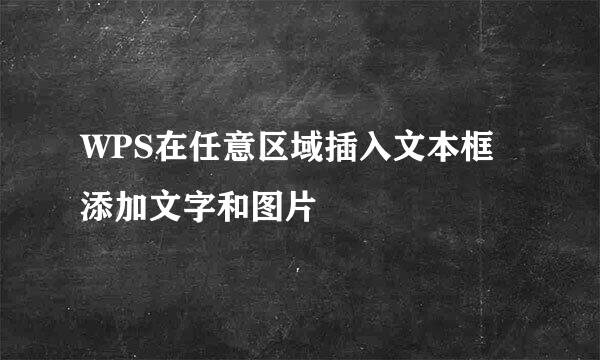 WPS在任意区域插入文本框添加文字和图片