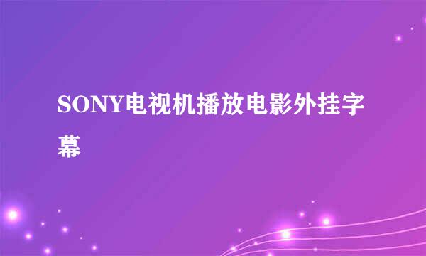 SONY电视机播放电影外挂字幕