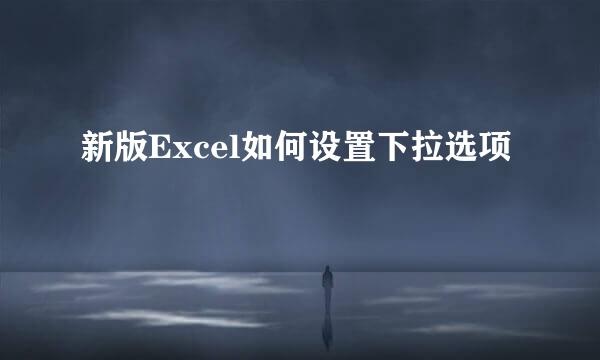 新版Excel如何设置下拉选项