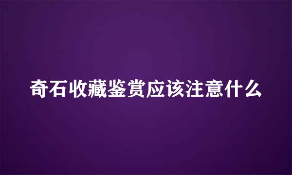 奇石收藏鉴赏应该注意什么
