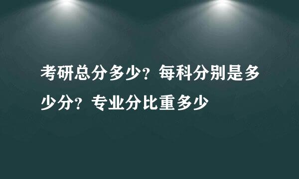 考研总分多少？每科分别是多少分？专业分比重多少