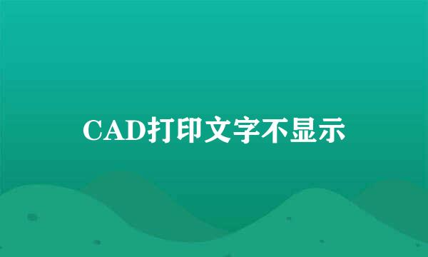 CAD打印文字不显示