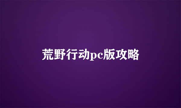 荒野行动pc版攻略