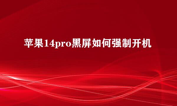 苹果14pro黑屏如何强制开机