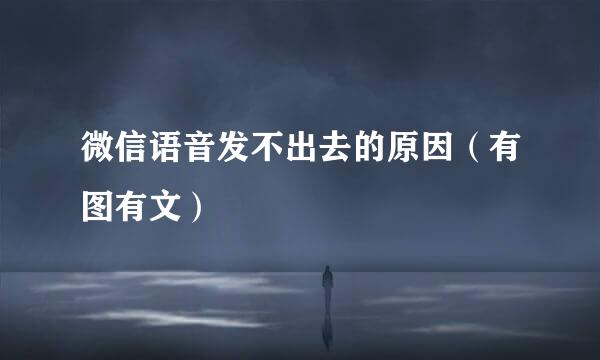 微信语音发不出去的原因（有图有文）