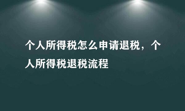 个人所得税怎么申请退税，个人所得税退税流程