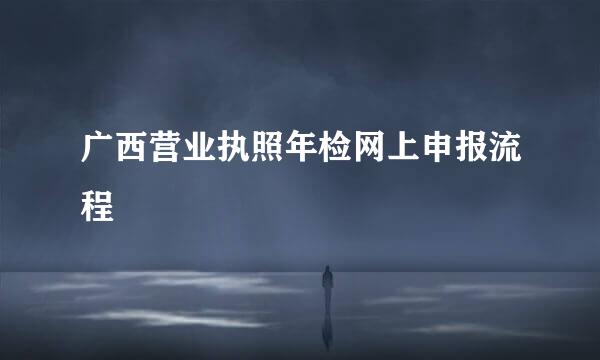 广西营业执照年检网上申报流程