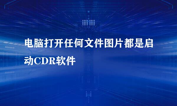电脑打开任何文件图片都是启动CDR软件
