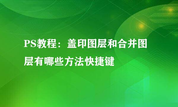 PS教程：盖印图层和合并图层有哪些方法快捷键