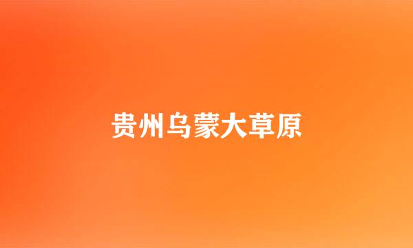 贵州乌蒙大草原