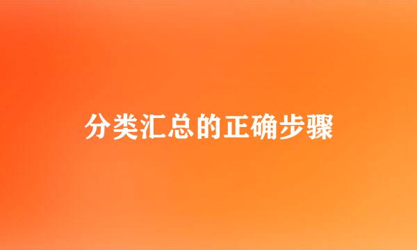 分类汇总的正确步骤