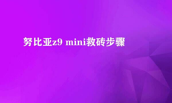 努比亚z9 mini救砖步骤