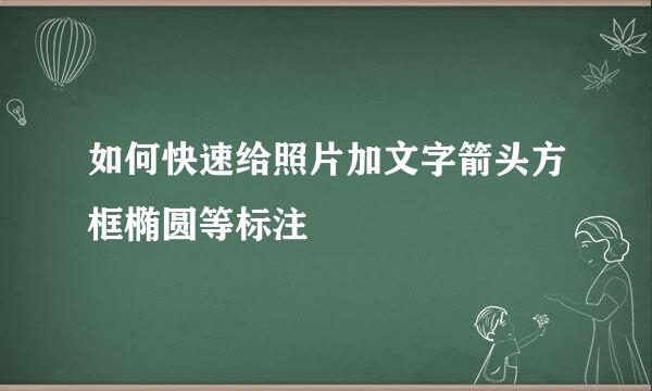 如何快速给照片加文字箭头方框椭圆等标注