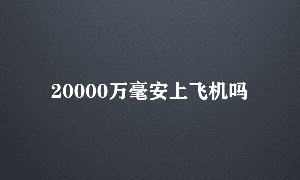 20000万毫安上飞机吗