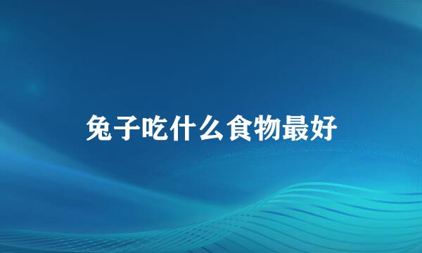 兔子吃什么食物最好