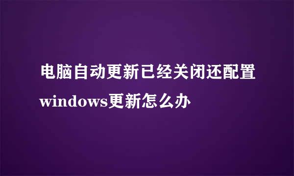 电脑自动更新已经关闭还配置windows更新怎么办