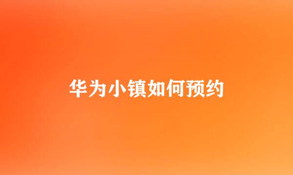 华为小镇如何预约