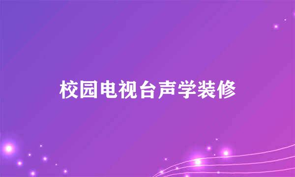校园电视台声学装修