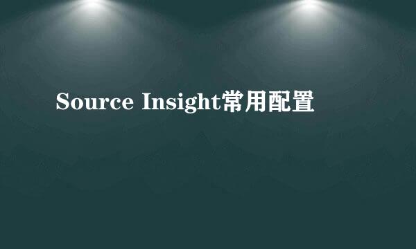 Source Insight常用配置