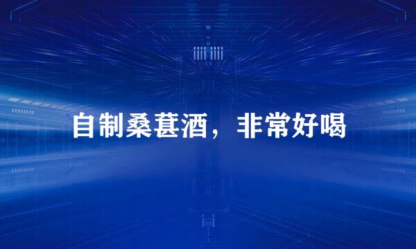 自制桑葚酒，非常好喝