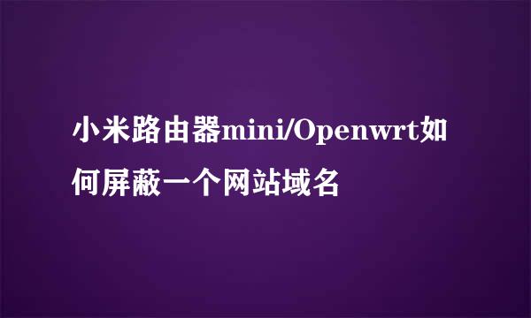 小米路由器mini/Openwrt如何屏蔽一个网站域名