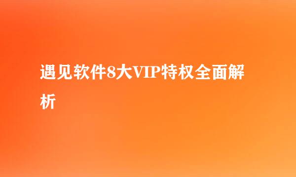 遇见软件8大VIP特权全面解析