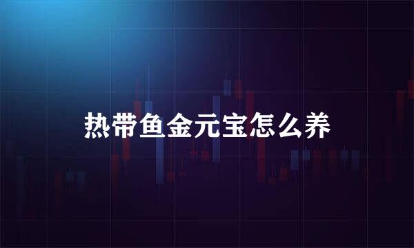 热带鱼金元宝怎么养