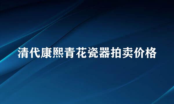 清代康熙青花瓷器拍卖价格
