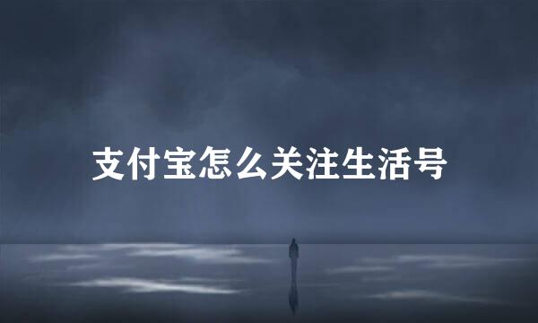 支付宝怎么关注生活号