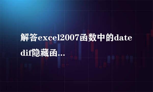 解答excel2007函数中的datedif隐藏函数的疑惑