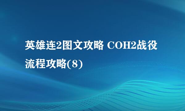 英雄连2图文攻略 COH2战役流程攻略(8)