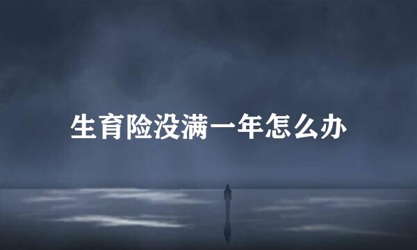 生育险没满一年怎么办