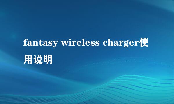 fantasy wireless charger使用说明