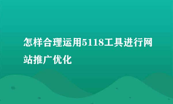怎样合理运用5118工具进行网站推广优化